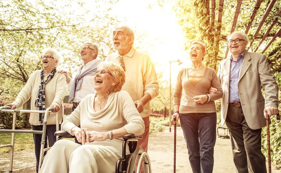 Group of old people laughing